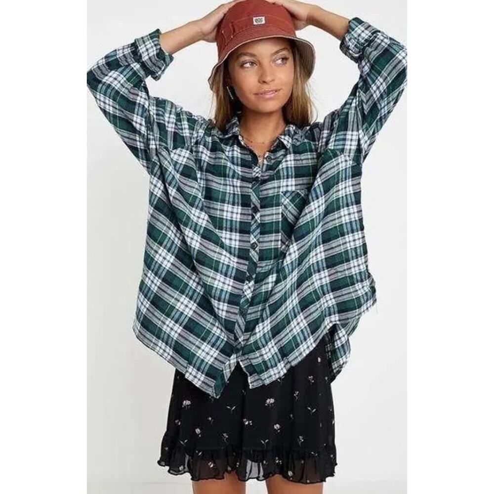 Urban Outfitters Brenden Green Plaid Shirt - Picture 2 of 7